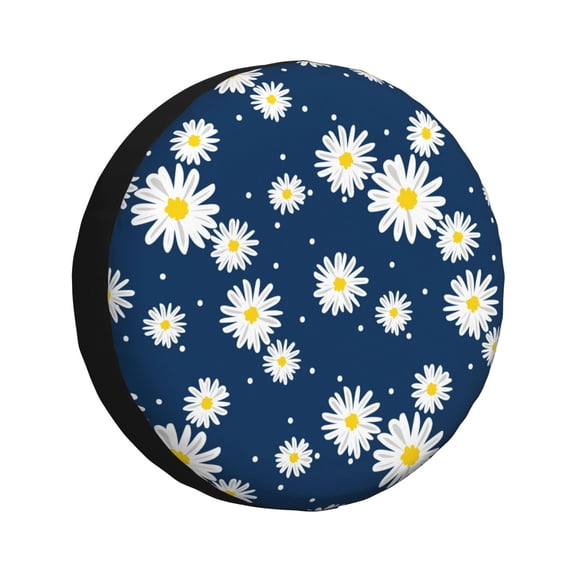 Rateoe Daisies Flowers Pattern Tire Cover Wheel Protectors Weatherproof Wheel Covers Universal Fit for Trailer Rv SUV Truck Camper Travel Trailers Accessories-15 inch