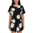 thumbnail image 1 of Rateoe Daisies Flowers Pattern Women's Short-Sleeved Pajama Set - 2 Piece Soft and Lightweight Sleepwear Set-Medium, 1 of 7