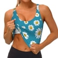 thumbnail image 1 of Rateoe Daisies Flowers Print Womens' Sports Bras Scoop Neck Sports Vest- Padded U Back Seamless High Impact Support, 1 of 7