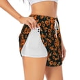 thumbnail image 1 of Rateoe Daisies Printed 2 in 1 Women's Workout Shorts for Athletic Gym Running Shorts with Phone Pockets-Medium, 1 of 7