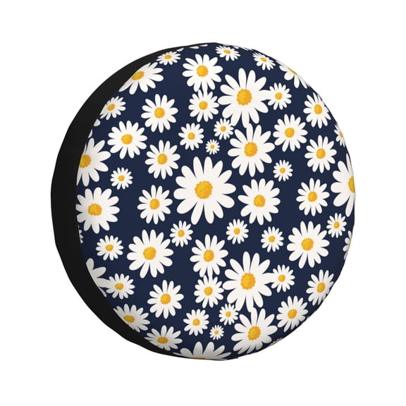 Rateoe Daisy Floral Pattern Tire Cover Wheel Protectors Weatherproof Wheel Covers Universal Fit for Trailer Rv SUV Truck Camper Travel Trailers Accessories-15 inch