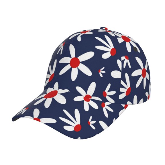 Rateoe Daisy Flowers Pattern Baseball Cap Outdoor Cap Mountain Dad Hat - Unstructured Soft Cotton Cap-Adjustable UV Protection Cap