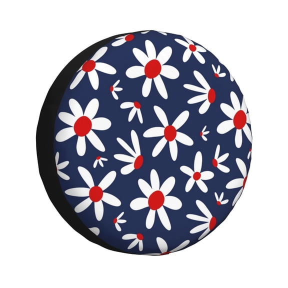 Rateoe Daisy Flowers Pattern Tire Cover Wheel Protectors Weatherproof Wheel Covers Universal Fit for Trailer Rv SUV Truck Camper Travel Trailers Accessories-16 inch