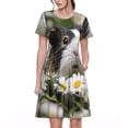 thumbnail image 1 of Rateoe Daisy Guinea Pig Pattern Women’s Short Sleeve Dress – Casual Elegant Summer A-Line Dress for Everyday Wear, 1 of 6