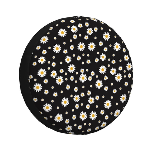 Rateoe Daisy Pattern Tire Cover Wheel Protectors Weatherproof Wheel Covers Universal Fit for Trailer Rv SUV Truck Camper Travel Trailers Accessories-14 inch