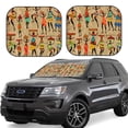 thumbnail image 1 of Rateoe Dancing African Women Pattern 2 Piece Car Windshield Sun Shade Foldable | Front Windshield Shade for Sun, Heat and UV Rays | Sunshade for Car Front Window-Medium, 1 of 6