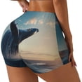thumbnail image 1 of Rateoe Dancing Whale Printed Power Workout Shorts for Women Tummy Control Squat Proof Ribbed Thick Seamless Scrunch Active Short-XX-Large, 1 of 8