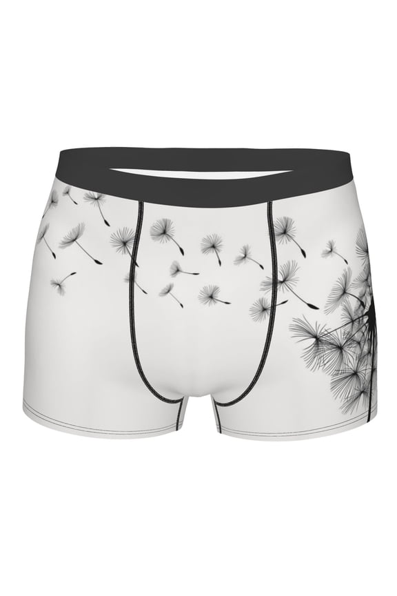Dandelion Blowing In The Wind Mens Boxer Briefs Poly Spandex Performance Boxer Briefs Underwear Hem Boxer Briefs - Small