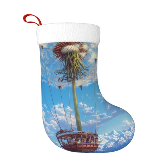 Rateoe Dandelion Hot Air Balloon Print Christmas Stockings,18 Inch Large Christmas Stockings Decoration Ornaments for Holiday Home Fireplace Indoors