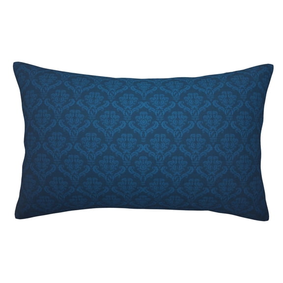 Rateoe Dark Blue Pattern Decorative Pillow Case,Throw Pillow Covers,Plush Pillow Cover,Soft Pillow Case,Velvet Pillow Case-14"x20"