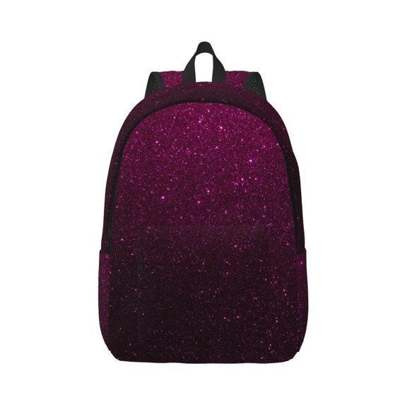 Rateoe Dark Purple Glitter Pattern Canvas College Laptop Backpack,Travel Daypack,Durable Rucksack Travel Notebook Bag School Backpack Book Bag for Men Women-Medium