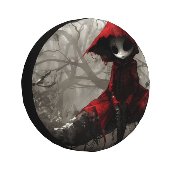 Rateoe Dark Red Hooded Girl Pattern Tire Cover Wheel Protectors Weatherproof Wheel Covers Universal Fit for Trailer Rv SUV Truck Camper Travel Trailers Accessories-