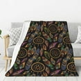 thumbnail image 1 of Rateoe Decorative Feathers Pattern Flannel Throw Blanket, Ultra-soft Blanket for Bed, Couch, Car, Hypoallergenic Anti-pilling blanket-50"x40"(Vertical), 1 of 6