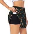 thumbnail image 1 of Rateoe Deers In The Forest Printed 2 in 1 Women's Workout Shorts for Athletic Gym Running Shorts with Phone Pockets-Large, 1 of 7