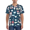 thumbnail image 1 of Rateoe Dental Pattern Men’s Baseball Short Sleeve Polo Shirt, Midweight Men's Shirt Golf Shirt Polo Shirts Quick Dry Short-XX-Large, 1 of 7