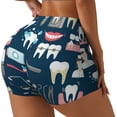 thumbnail image 1 of Rateoe Dental Printed Power Workout Shorts for Women Tummy Control Squat Proof Ribbed Thick Seamless Scrunch Active Short-Medium, 1 of 8