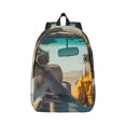 thumbnail image 1 of Rateoe Desert Monkeys Drive Pattern Canvas College Laptop Backpack,Travel Daypack,Durable Rucksack Travel Notebook Bag School Backpack Book Bag for Men Women-Medium, 1 of 7