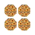 thumbnail image 1 of Rateoe Diamond Bohemian Sunflower Drawing Drink Coasters Set of 4 Leather Coasters Spill Protection for Table Desk,Durable and Non Slip Leather Coaster ,4 Inches Drink Mats-Octagon, 1 of 6
