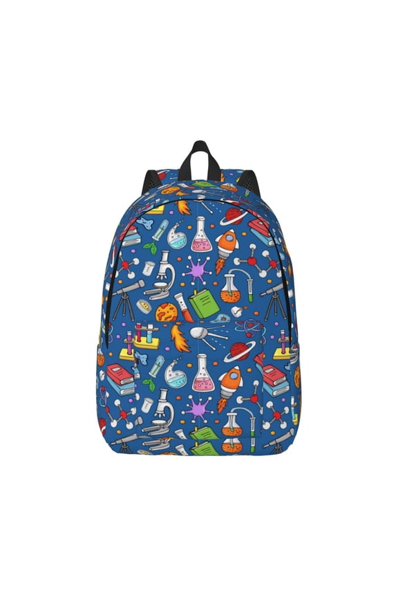 Different Chemical Things Pattern Canvas College Laptop Backpack,Travel Daypack,Durable Rucksack Travel Notebook Bag School Backpack Book Bag for Men Women-Medium