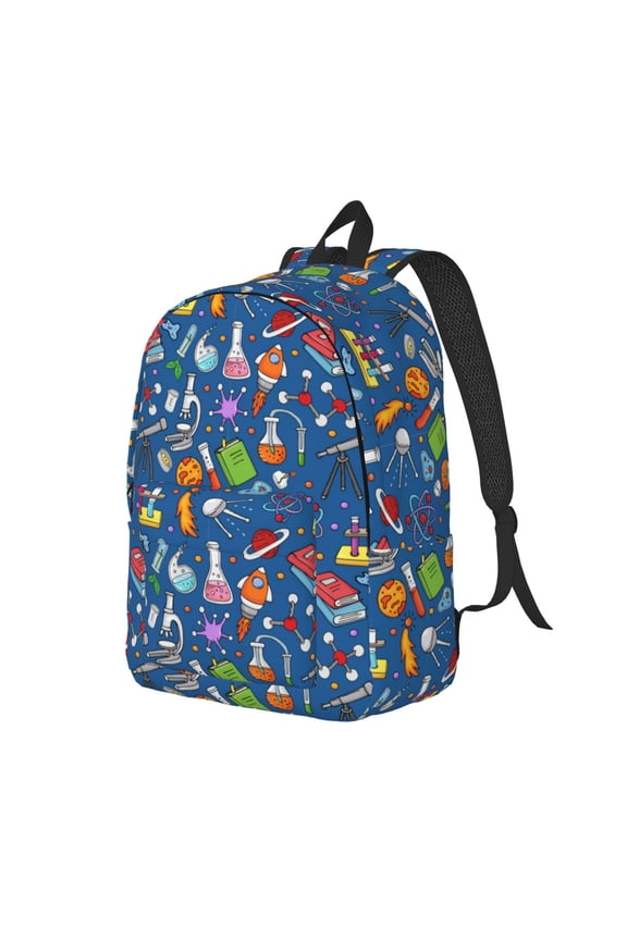 Different Chemical Things Pattern Durable Canvas Backpack for Men & Women – Stylish & Lightweight – Adjustable Straps, Multiple Pockets – Fits 15-17 Inch LaptopsSmall