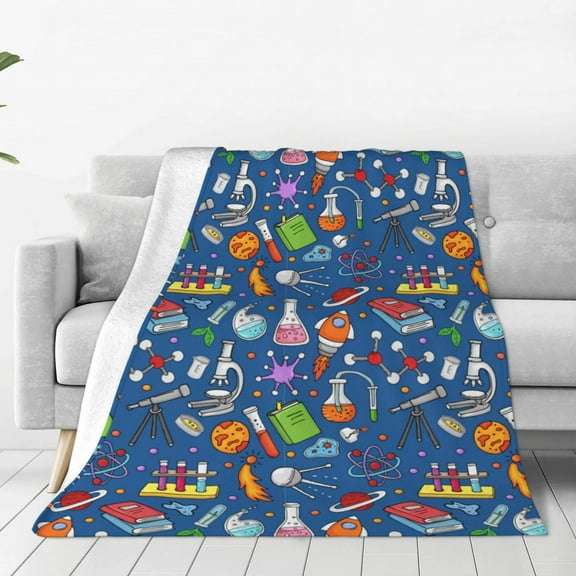 Rateoe Different Chemical Things Print Fuzzy Fleece Throw Blanket Extra Large,Super Soft,Fluffy and Warm Blankets for Couch,Bed,All Season Use (50"x40")