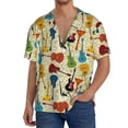 thumbnail image 1 of Rateoe Different Kind Of Guitars Pattern Men's Short Sleeve Classic Shirt, Casual Short-Sleeved Shirt, Lightweight Summer Shirt, Cuban Collar Shirt,Button-Front Shirt-Small, 1 of 5
