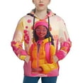 thumbnail image 1 of Rateoe Digital Nomad Pink Landscape Pattern Boys Hoodie, Youth Pullover Hooded Sweatshirt, Kangaroo Pocket Hoodie for Kids-Medium, 1 of 6