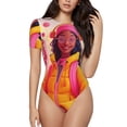 thumbnail image 1 of Rateoe Digital Nomad Pink Landscape Printed Women Rash Guard Short Sleeve,Tummy control Swimsuit Surfing Swimsuit Bathing Suit Short-sleeved Onesie UPF 50+ -XX-Large, 1 of 7
