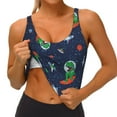 thumbnail image 1 of Rateoe Dinosaur Astronaut Print Womens' Sports Bras Scoop Neck Sports Vest- Padded U Back Seamless High Impact Support, 1 of 7