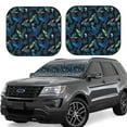 thumbnail image 1 of Rateoe Dinosaur Pattern 2 Piece Car Windshield Sun Shade Foldable | Front Windshield Shade for Sun, Heat and UV Rays | Sunshade for Car Front Window-Small, 1 of 6