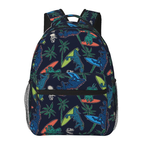 Rateoe Dinosaur Pattern Casual Backpack for School, Work, Travel – Adjustable Straps, Multiple Compartments – Ergonomic Design, Fits Laptops and Tablets