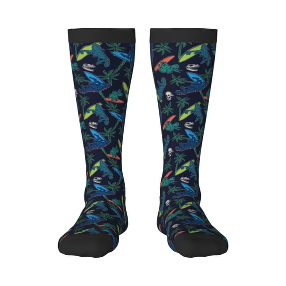 Rateoe Dinosaur Pattern Women’s Knee High Crew Socks,Trouser Socks Comfortable, Breathable, Moisture-Wicking and Soft
