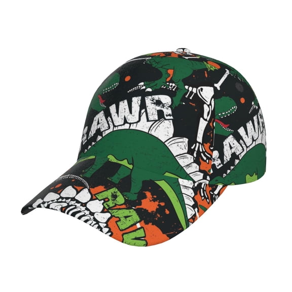 Rateoe Dinosaur Skeleton Pattern Men’s Baseball Cap – Adjustable Curved Brim Hat, Soft Cotton Sports Cap for Outdoor, Casual, and Everyday Wear, Comfortable & Breathable