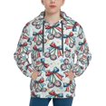 thumbnail image 1 of Rateoe Disco Ball Cherry With Bow Pattern Boys Hoodie, Youth Pullover Hooded Sweatshirt, Kangaroo Pocket Hoodie for Kids-Medium, 1 of 6