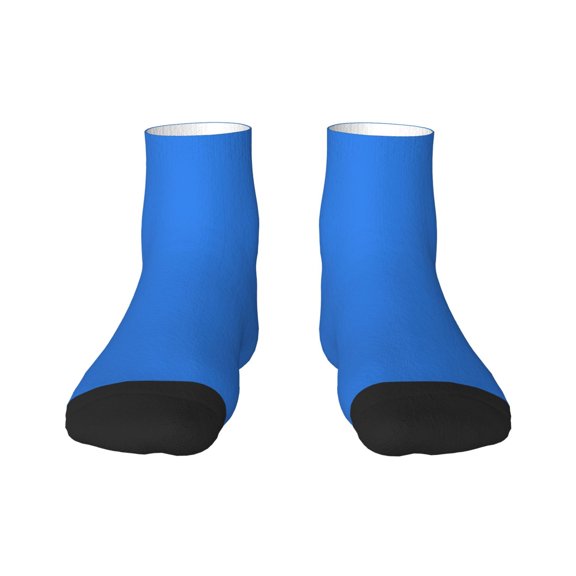 Rateoe Dodgerblue Pattern Quarter Crew Socks,Toe Seamed Ankle Socks,Cotton Cushioned Breathable Athletic Crew Sports Socks