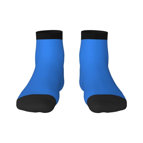 Rateoe Dodgerblue Pattern Quarter Crew Socks,Toe Seamed Ankle Socks,Cotton Cushioned Breathable Athletic Crew Sports Socks