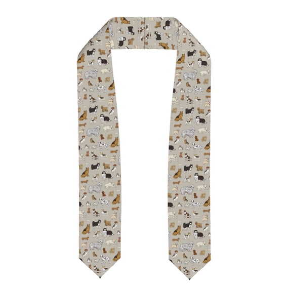 Rateoe Dog Animal Pattern Graduation Shawl Stole – Elegant Stole for Graduates ,Graduation Gown Accessory, Academic Stole-Flattened