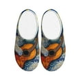 thumbnail image 1 of Rateoe Dog Guitar Starry Night Print Women's Men's Cotton Knit Slippers Lightweight Memory Foam Indoor House Shoes with Anti-Skid Sole-39/40, 1 of 7