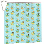 Rateoe Doggy In Bubble Bath Shower Curtain - Fancy Bathroom Shower Curtain Sets - Waterproof Shower Curtain with Hooks with 12 Plastic Hooks 72x72 Inches