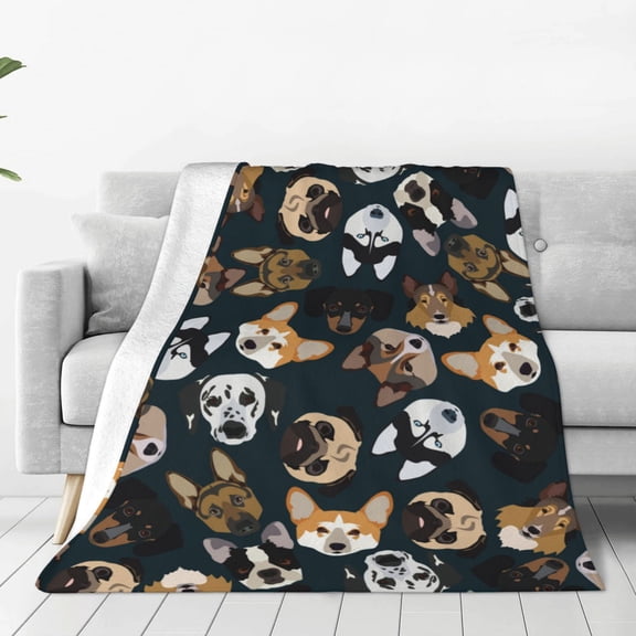 Rateoe Dogs Print Fuzzy Fleece Throw Blanket Extra Large,Super Soft,Fluffy and Warm Blankets for Couch,Bed,All Season Use (50"x40")