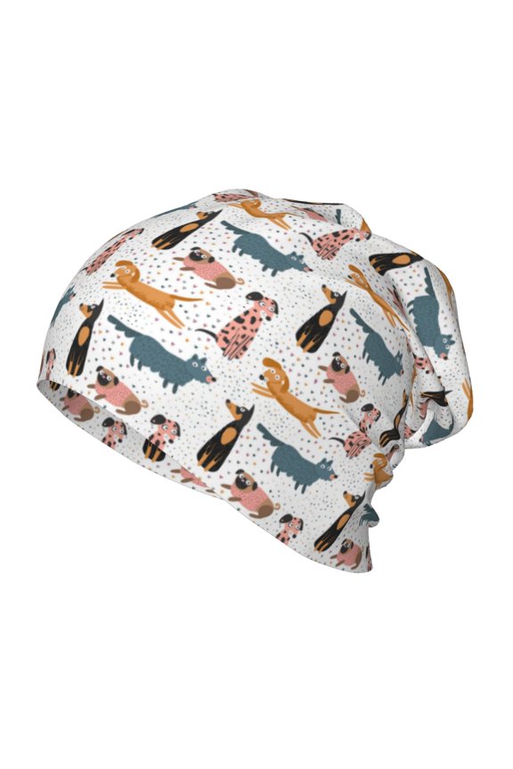 Dogs Pug Kids Beanie Warm Knit Beanie Hats Boys Girls Winter Hat Soft Slouchy Hats for Kids