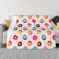 thumbnail image 1 of Rateoe Donut Pattern Flannel Throw Blanket, Ultra-soft Blanket for Bed, Couch, Car, Hypoallergenic Anti-pilling blanket-50"x40"(Horizontal), 1 of 6