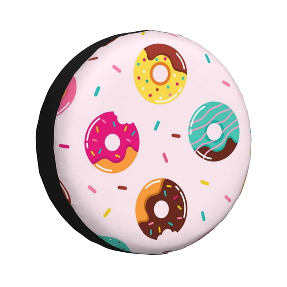 Rateoe Donut Pattern Tire Cover Wheel Protectors Weatherproof Wheel Covers Universal Fit for Trailer Rv SUV Truck Camper Travel Trailers Accessories-14 inch