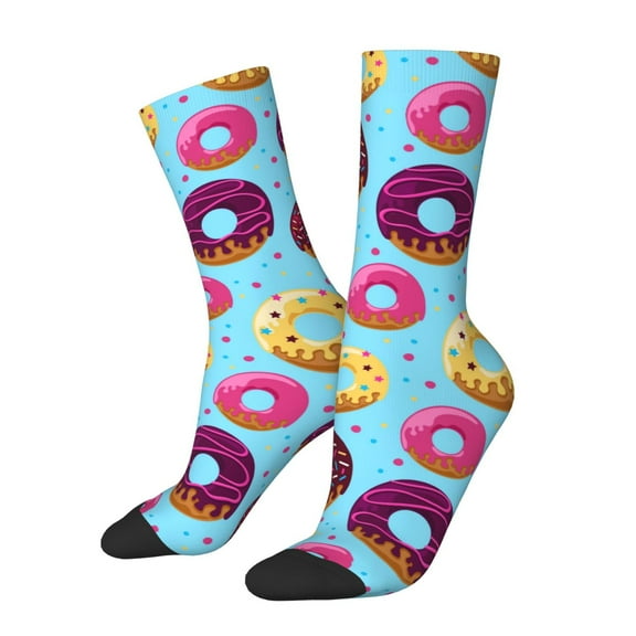 Rateoe Donuts for Women Casual Calf Socks - Cute Crew Socks - Thin Soft Above Ankle Socks Size 5-11
