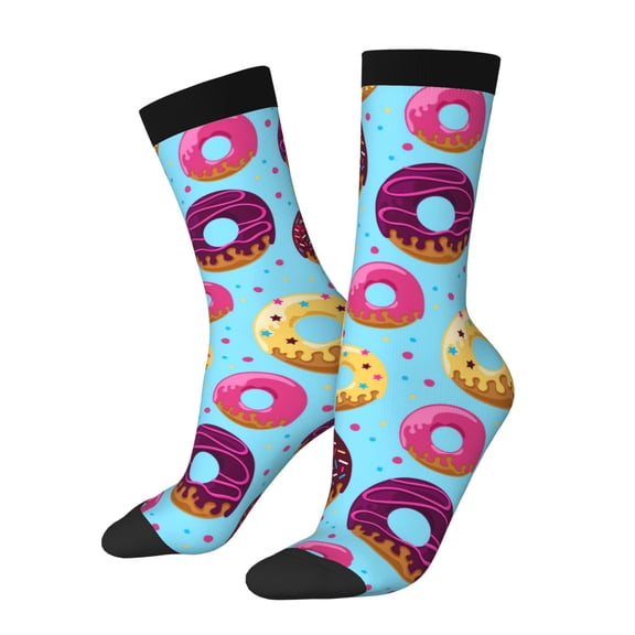 Rateoe Donuts for Women Casual Calf Socks - Cute Crew Socks - Thin Soft Above Ankle Socks Size 5-11