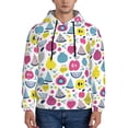 thumbnail image 1 of Rateoe Doodle Fruits Pattern Mens Hoodie, Pullover Hooded Sweatshirt, Kangaroo Pocket Hoodie Ideal for Daily Wear, Travel and Home-Small, 1 of 7