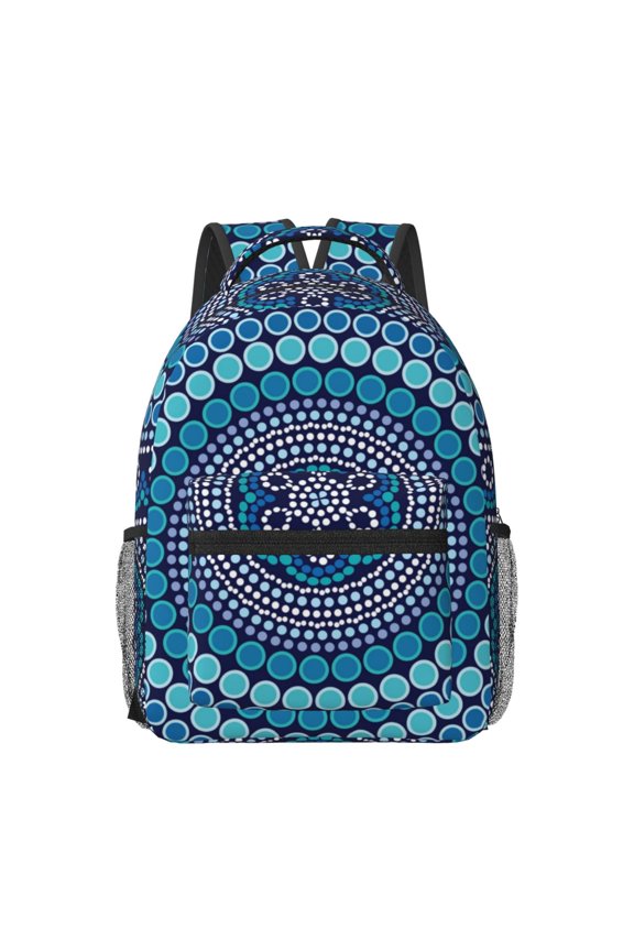 Dot Painting Pattern Durable Student Backpack Laptop Bag- Ergonomic Design, Waterproof Twill Fabric - Ideal for School, Travel, and Outdoor Activities-One Size