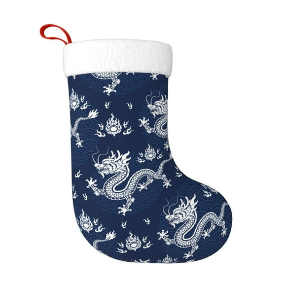 Rateoe Dragon Print Christmas Stockings,18 Inch Large Christmas Stockings Decoration Ornaments for Holiday Home Fireplace Indoors