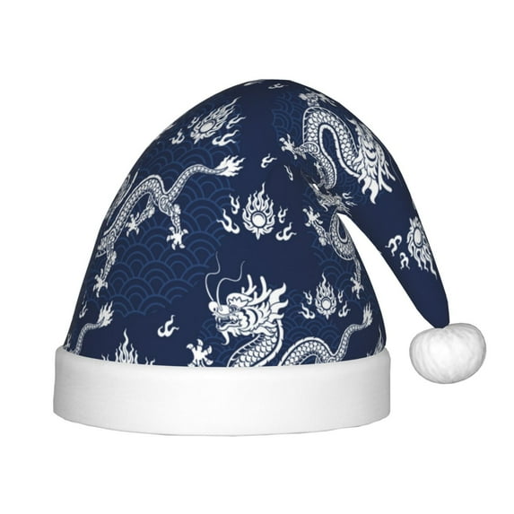 Rateoe Dragon Santa Hat Confortable Christmas Hat for Christmas Party Favors Fit for Kids