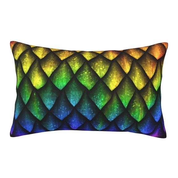 Rateoe Dragon Scales Pattern Pillow Covers with Invisible Zipper(Pillows are not Included) Standard Pillowcases-16"x24"